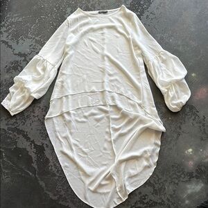 White Asymmetrical Relaxed Blouse